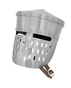 Medieval Kalota Helmet – 18-Gauge Steel, Leather Liner & Brass Buckle