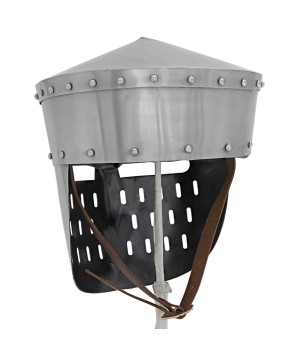 Medieval Kalota Helmet – 18-Gauge Steel, Leather Liner & Brass Buckle