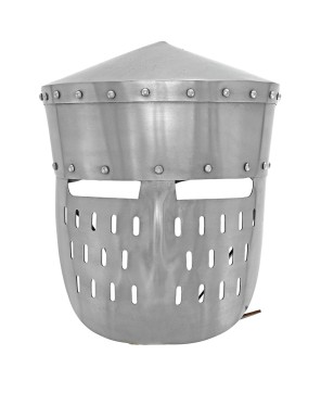 Medieval Kalota Helmet – 18-Gauge Steel, Leather Liner & Brass Buckle