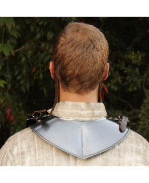 Austere Renaissance Army Gorget – 18-Gauge Steel Neck Armor