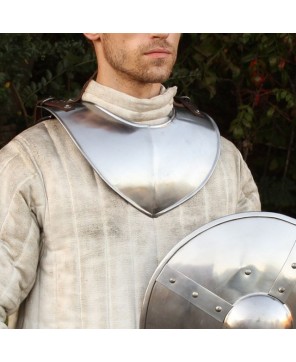 Austere Renaissance Army Gorget – 18-Gauge Steel Neck Armor