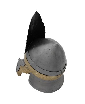 Classic Steel Knight’s Helmet – 18-Gauge Medieval Armor with Brass