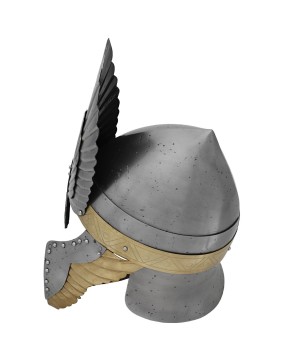 Classic Steel Knight’s Helmet – 18-Gauge Medieval Armor with Brass