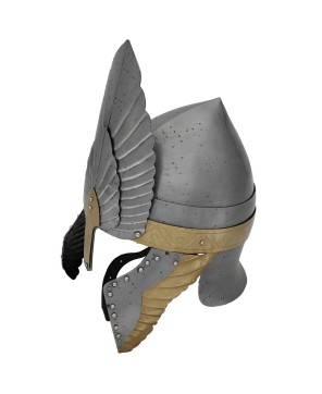 Classic Steel Knight’s Helmet – 18-Gauge Medieval Armor with Brass