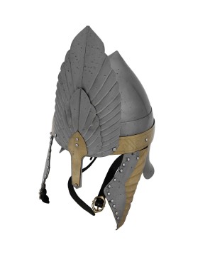 Classic Steel Knight’s Helmet – 18-Gauge Medieval Armor with Brass