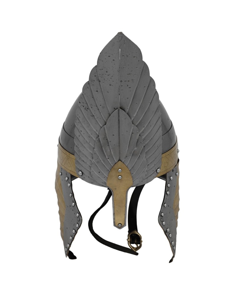 Classic Steel Knight’s Helmet – 18-Gauge Medieval Armor with Brass