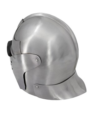 Bellow Face Sallet Helmet – Medieval Steel Armor with Leather Liner