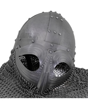 Slash Guard Viking Vendel Helmet – 16G Steel w/ Chainmail