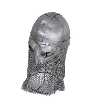 Slash Guard Viking Vendel Helmet – 16G Steel w/ Chainmail