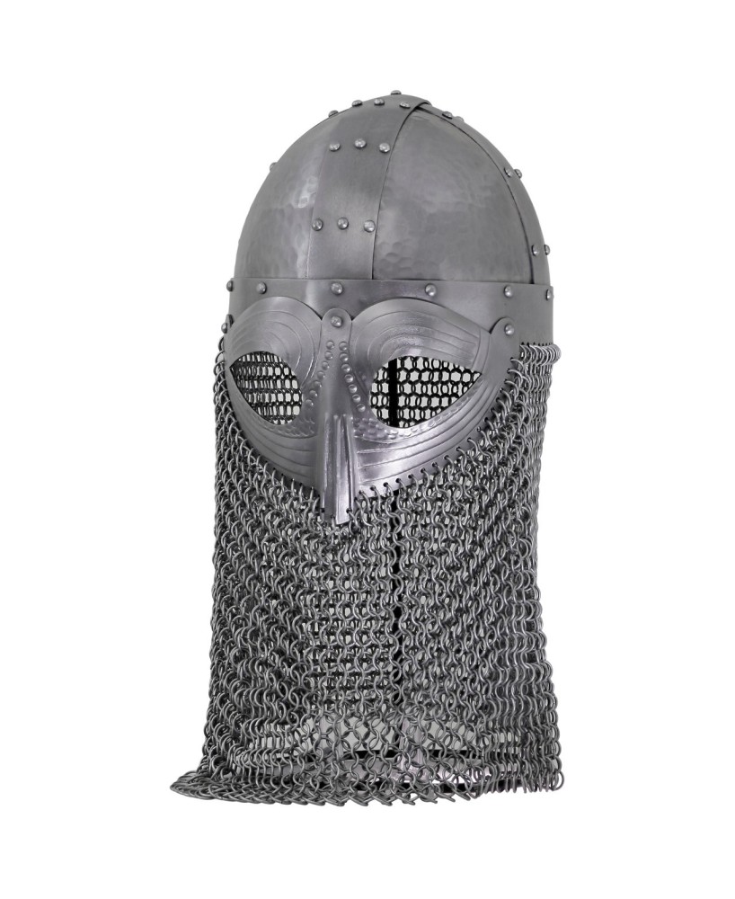 Slash Guard Viking Vendel Helmet – 16G Steel w/ Chainmail