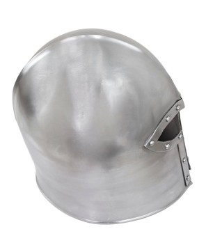 Bearded Combatant 16G Steel Barbuta Helmet – Medieval Armor