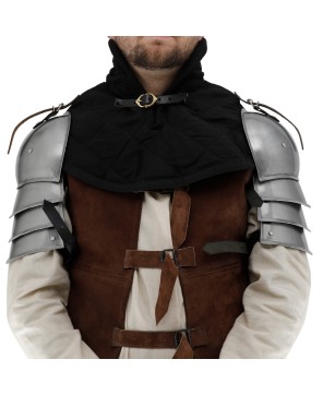 Medieval Simple Pauldrons – 16G Steel Shoulder Armor for Reenactments