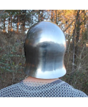 Fantasy Knight Skull Helmet – 18G Steel Battle Armor & Leather Liner