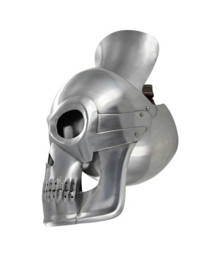 Fantasy Knight Skull Helmet – 18G Steel Battle Armor & Leather Liner