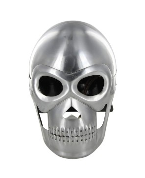 Fantasy Knight Skull Helmet – 18G Steel Battle Armor & Leather Liner