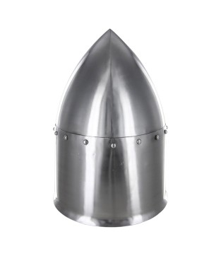 Medieval 20G Knights Sugarloaf Helmet – Steel & Brass Accents