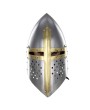 Medieval 20G Knights Sugarloaf Helmet – Steel & Brass Accents