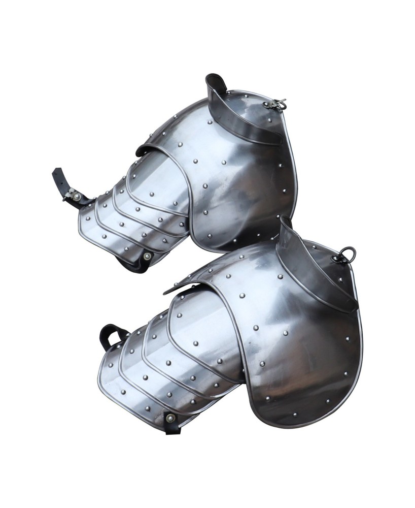 Medieval Warrior Riveted Pauldrons – 18G Steel Shoulder Armor