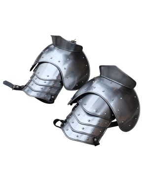 Medieval Warrior Riveted Pauldrons – 18G Steel Shoulder Armor