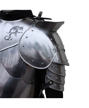 Medieval Warrior Riveted Pauldrons – 18G Steel Shoulder Armor