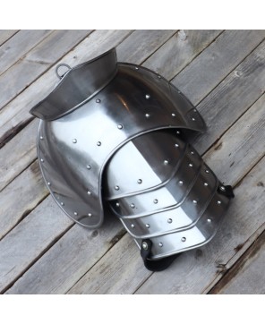 Medieval Warrior Riveted Pauldrons – 18G Steel Shoulder Armor