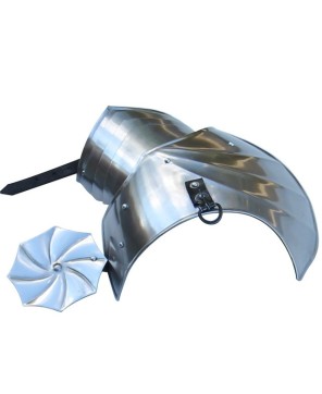 Pauldrons Asymmetrical with Rondel – Steel Shoulder Armor