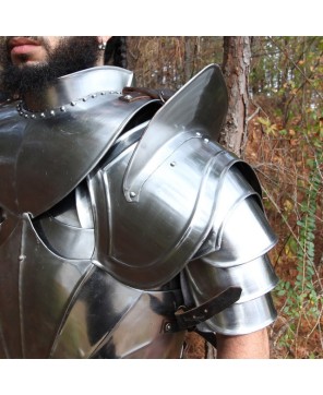 Royal Adversary 18G Pauldron Set – Steel Shoulder Armor