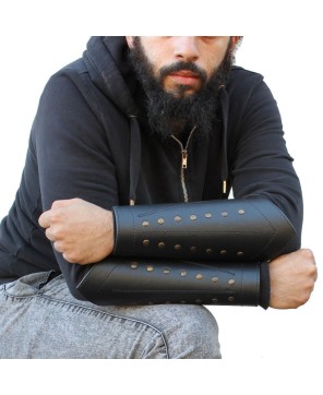 Rangers Studded Leather Bracers – Sable Black Medieval Armor