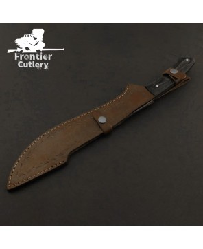 Hand-Forged Carbon Steel Machete – Wood Handle, Leather Sheath