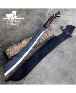 Hand-Forged Full Tang Machete – Carbon Steel Blade with Leather Sheath