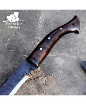 Hand-Forged Full Tang Machete – Carbon Steel Blade with Leather Sheath