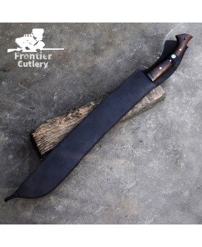 Hand-Forged Full Tang Machete – Carbon Steel Blade with Leather Sheath