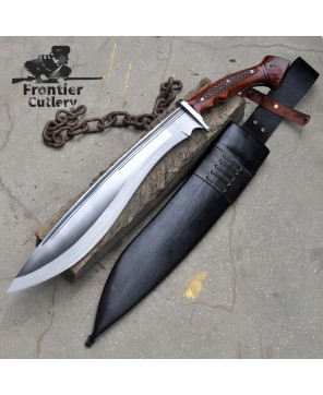 Heavy Duty Carbon Steel Jungle Machete with Rosewood Handle & Sheath