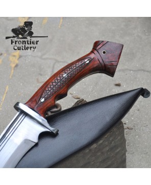 Heavy Duty Carbon Steel Jungle Machete with Rosewood Handle & Sheath