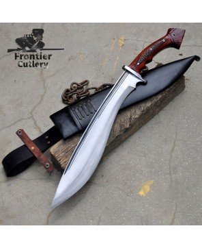 Heavy Duty Carbon Steel Jungle Machete with Rosewood Handle & Sheath