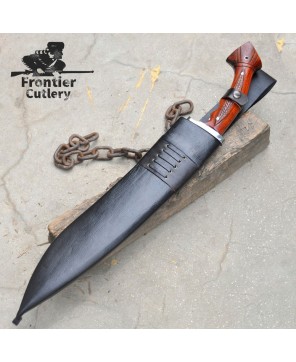 Heavy Duty Carbon Steel Jungle Machete with Rosewood Handle & Sheath