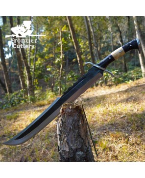 Hand-Forged Viking Hunting Machete – Carbon Steel Blade & Bone Handle