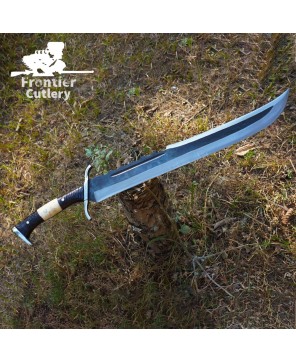 Hand-Forged Viking Hunting Machete – Carbon Steel Blade & Bone Handle