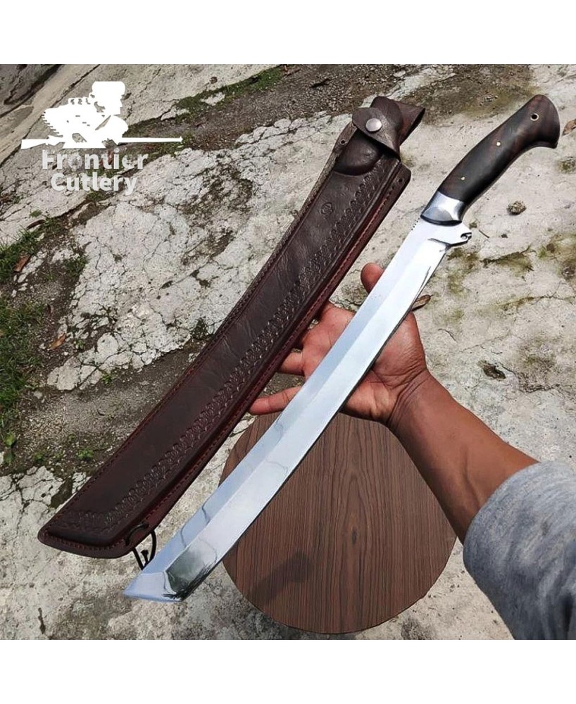 Handmade Ethnic Long Machete – Stainless Steel Blade & Rosewood Handle