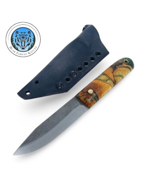 The Simple 1/8” Bushcraft Knife with Stabilized Birch Handle